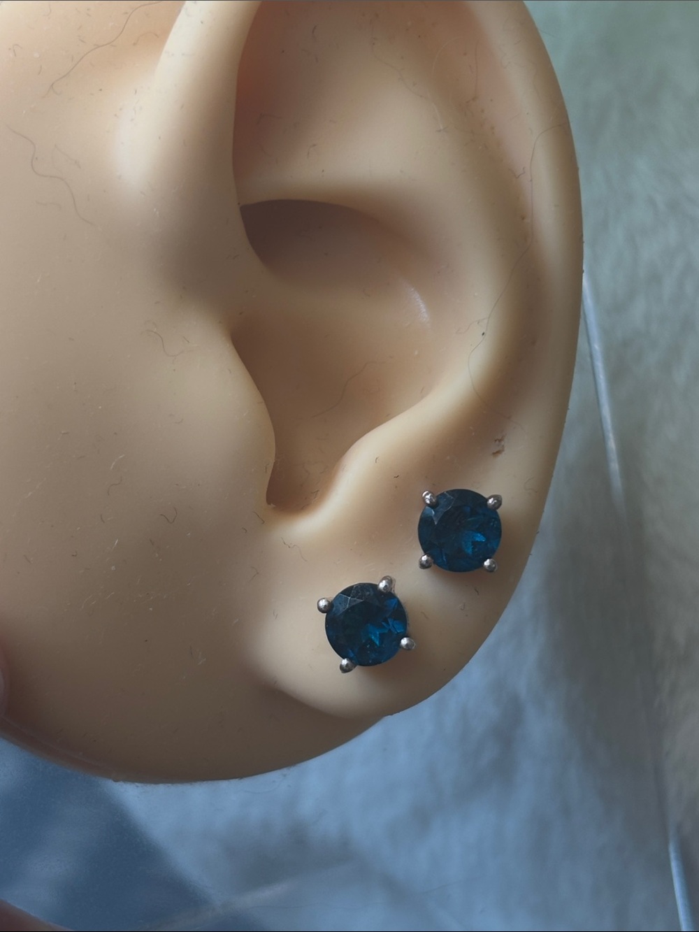 S925 Sterling Silver Stunning Genuine Teal Roman Glass Stud Earrings